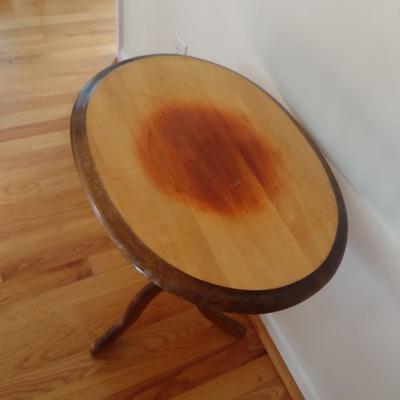 Solid Wood Oval Side Table