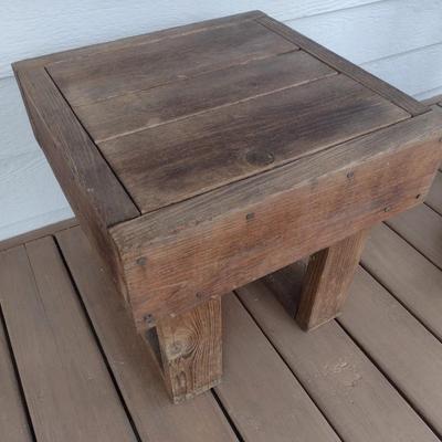 Hand Crafted Wood Patio or Outdoor Side Table
