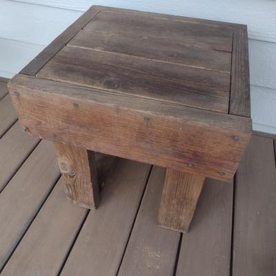 Hand Crafted Wood Patio or Outdoor Side Table