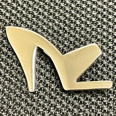 Bright Silver High Heel Shoe Pin Barbie Style