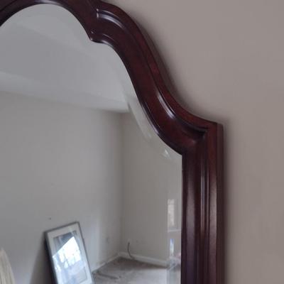 Mahogany Wood Framed Wall Mirror