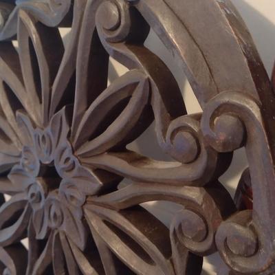 Exotic Wood Carved Ornate Wall Decor