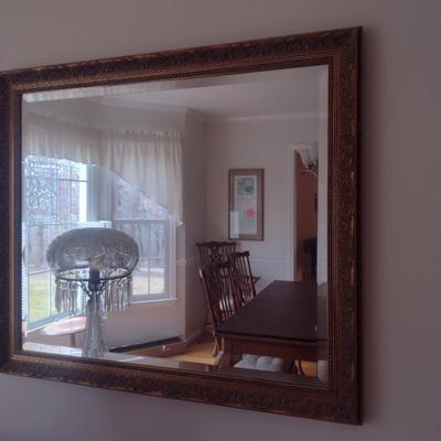 Beveled Wall Mirror in Gilded Frame- Measures Approx 29 1/4