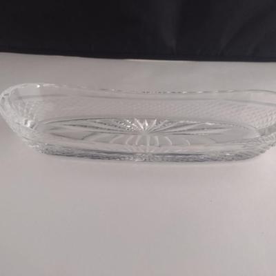 Waterford Crystal Oval Celery Dish- Possibly Colleen Pattern- Approx 9 1/2