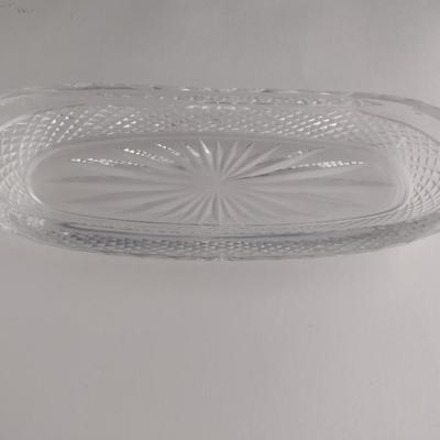 Waterford Crystal Oval Celery Dish- Possibly Colleen Pattern- Approx 9 1/2