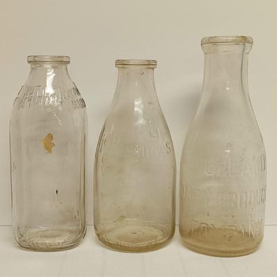 LOT:10: Vintage Milk Bottles and Creamers