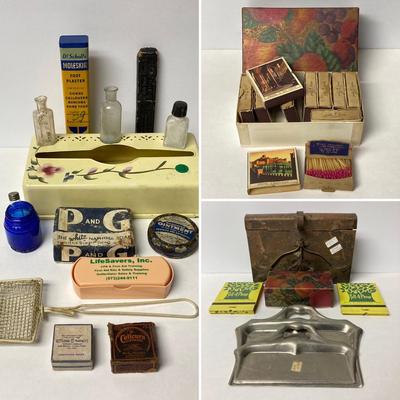 LOT 41: Vintage / Antique Collection - Silent Butler, Matches, Personal Care and More