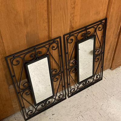 LOT 46: Home Decor Collection - Pair of Mirrors, Vases, Wood Nesting Stands and More