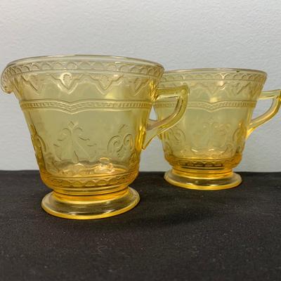 LOT 56: Vintage Amber Depression Glass