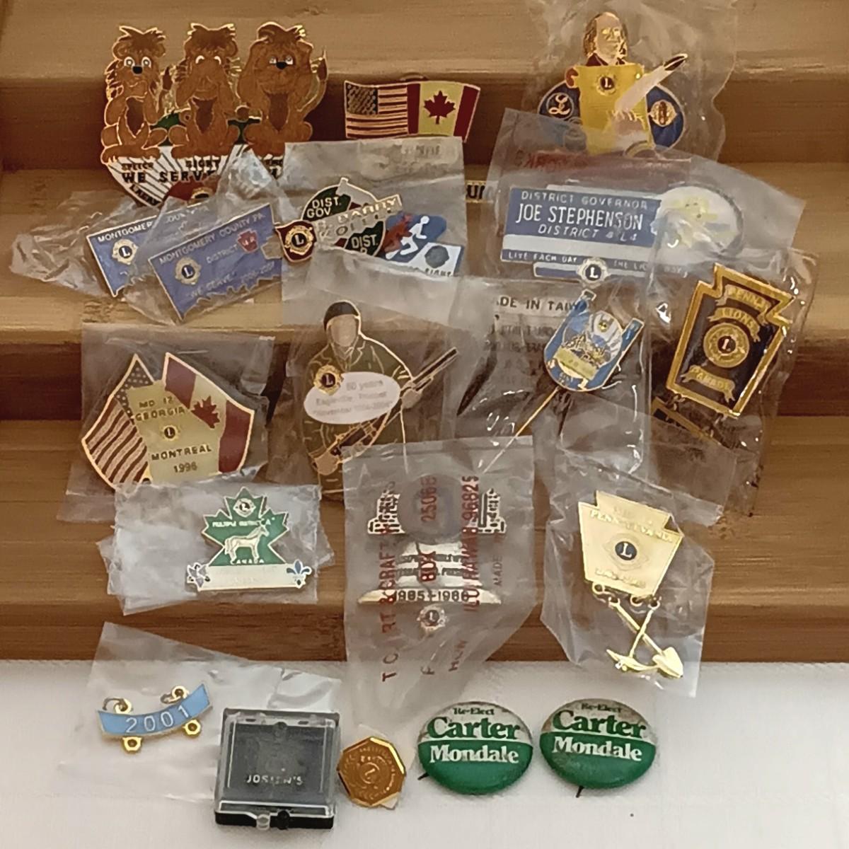 LOT 100B: Vintage Pin Collection- Carter Re-election Pins, District ...