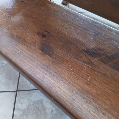 LOT 170K: Vintage Farmhouse Wooden Table with Benches