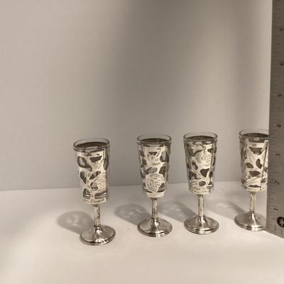 LOT OF 4 VINTAGE MXICO STERLING SILVER GLASSES