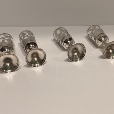 LOT OF 4 VINTAGE MXICO STERLING SILVER GLASSES