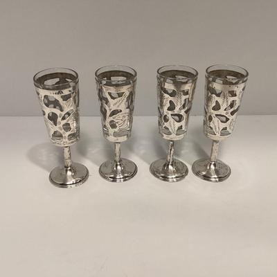 LOT OF 4 VINTAGE MXICO STERLING SILVER GLASSES