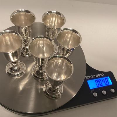 SET OF 6 BOARDMAN STERLING SILVER CORDIAL CUPS