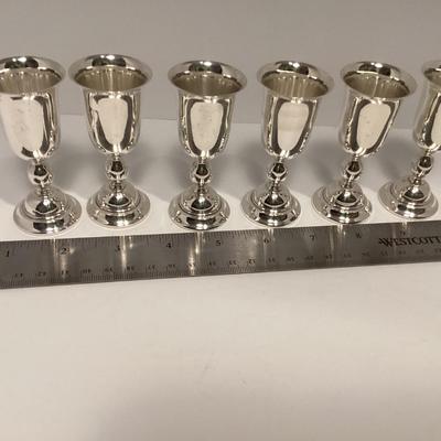 SET OF 6 BOARDMAN STERLING SILVER CORDIAL CUPS