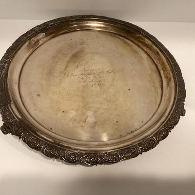ANTIQUE LINCOLN & REED PURE SILVER COIN TRAY