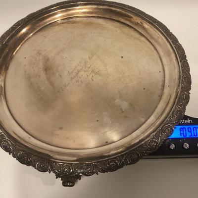 ANTIQUE LINCOLN & REED PURE SILVER COIN TRAY