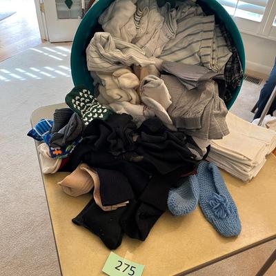 Laundry bin of men's underwear