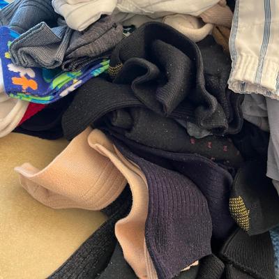 Laundry bin of men's underwear
