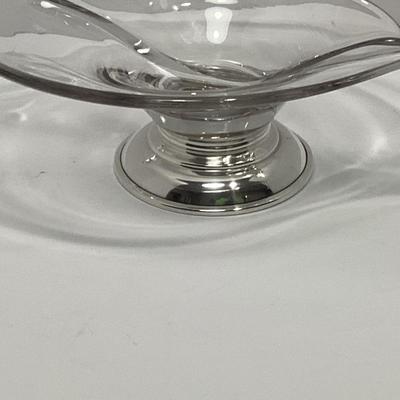 STERLING SILVER BASE DIVIDED CANDY / NUT DISH