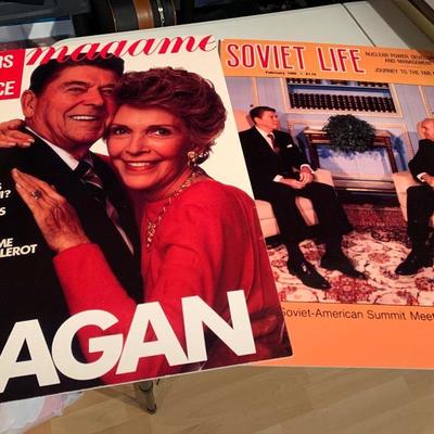 Reagan Magazine Covers Expanded Copies On Boards