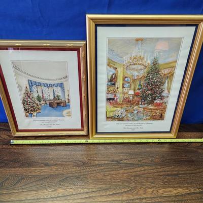 1990 1991 Framed The President & Mrs Bush Christmas Cards