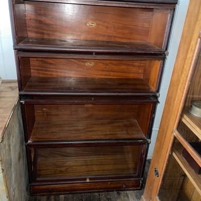 N188 Antique Macey Arts & Crafts Oak Stack Barrister Bookcase C1910
