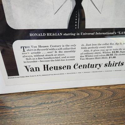 Ronald Reagan Van Heusen Shirt Ad Mounted on board