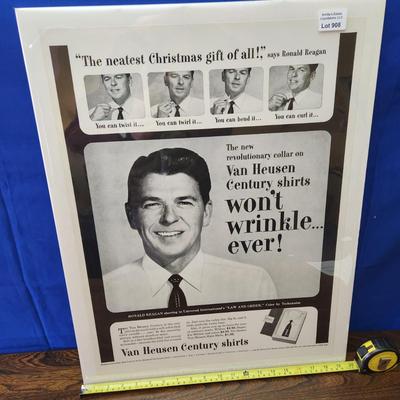 Ronald Reagan Van Heusen Shirt Ad Mounted on board