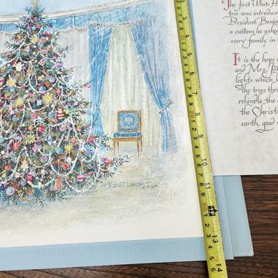 Large 1967 President LBJ Christmas Card with envelope