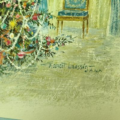 Large 1967 President LBJ Christmas Card with envelope