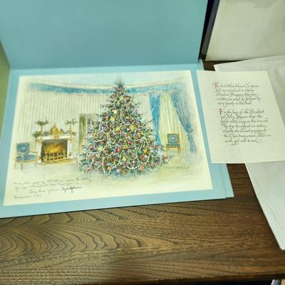 Large 1967 President LBJ Christmas Card with envelope