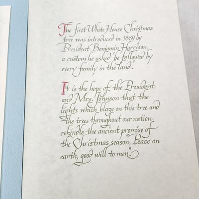 Large 1967 President LBJ Christmas Card with envelope