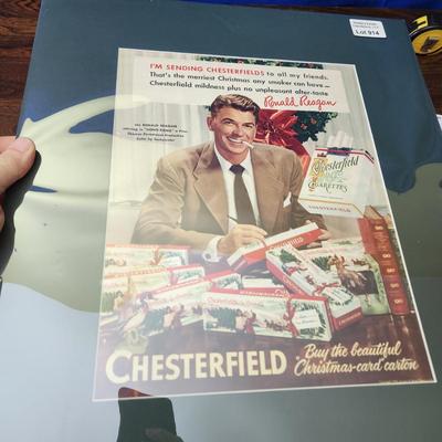 Ronald Reagan Christmas Chesterfield Cigarettes Ad Matted 1951