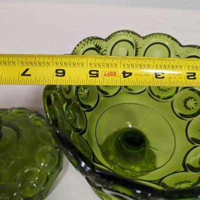 L E Smith Moon & Stars Glass Candy Dish