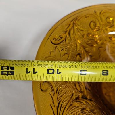 Tiara Glass Amber Footed Center Console Bowl