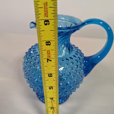 Tiara Blue Hobnail Pitcher