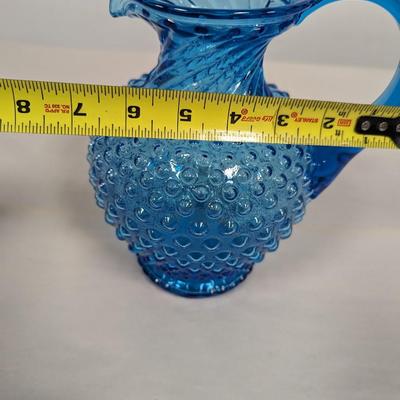 Tiara Blue Hobnail Pitcher