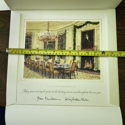 1999 Christmas Card Clintons w envelope just unsealed