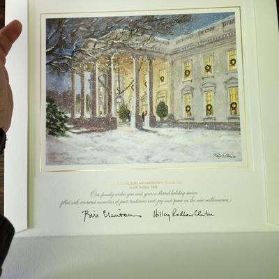 1999 Christmas Card Clintons w envelope just unsealed