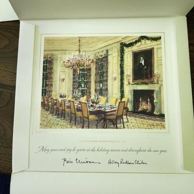 1999 Christmas Card Clintons w envelope just unsealed