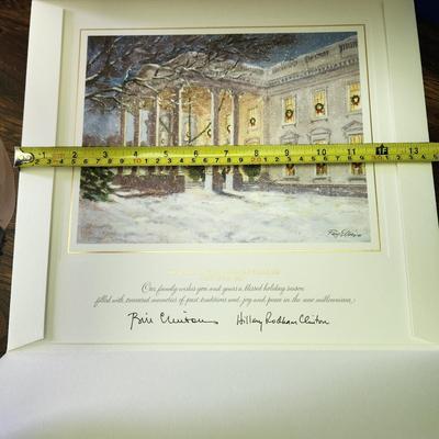 1999 Christmas Card Clintons w envelope just unsealed