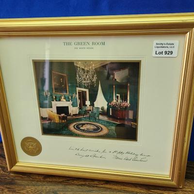 1957 The Green Room Christmas Card Dwight D Eisenhower Framed
