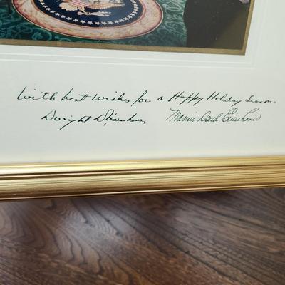 1957 The Green Room Christmas Card Dwight D Eisenhower Framed