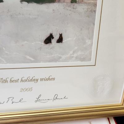 2003,2004,2005,2006 Framed Bush White House Christmas Cards