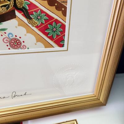 2003,2004,2005,2006 Framed Bush White House Christmas Cards