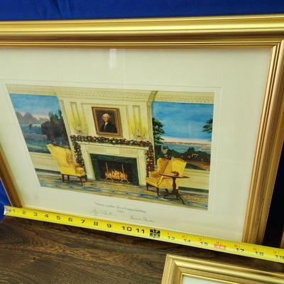2003,2004,2005,2006 Framed Bush White House Christmas Cards