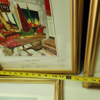 2003,2004,2005,2006 Framed Bush White House Christmas Cards