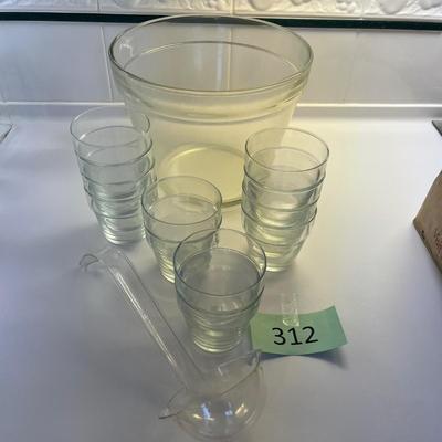 Crystal Flower Pot punch set